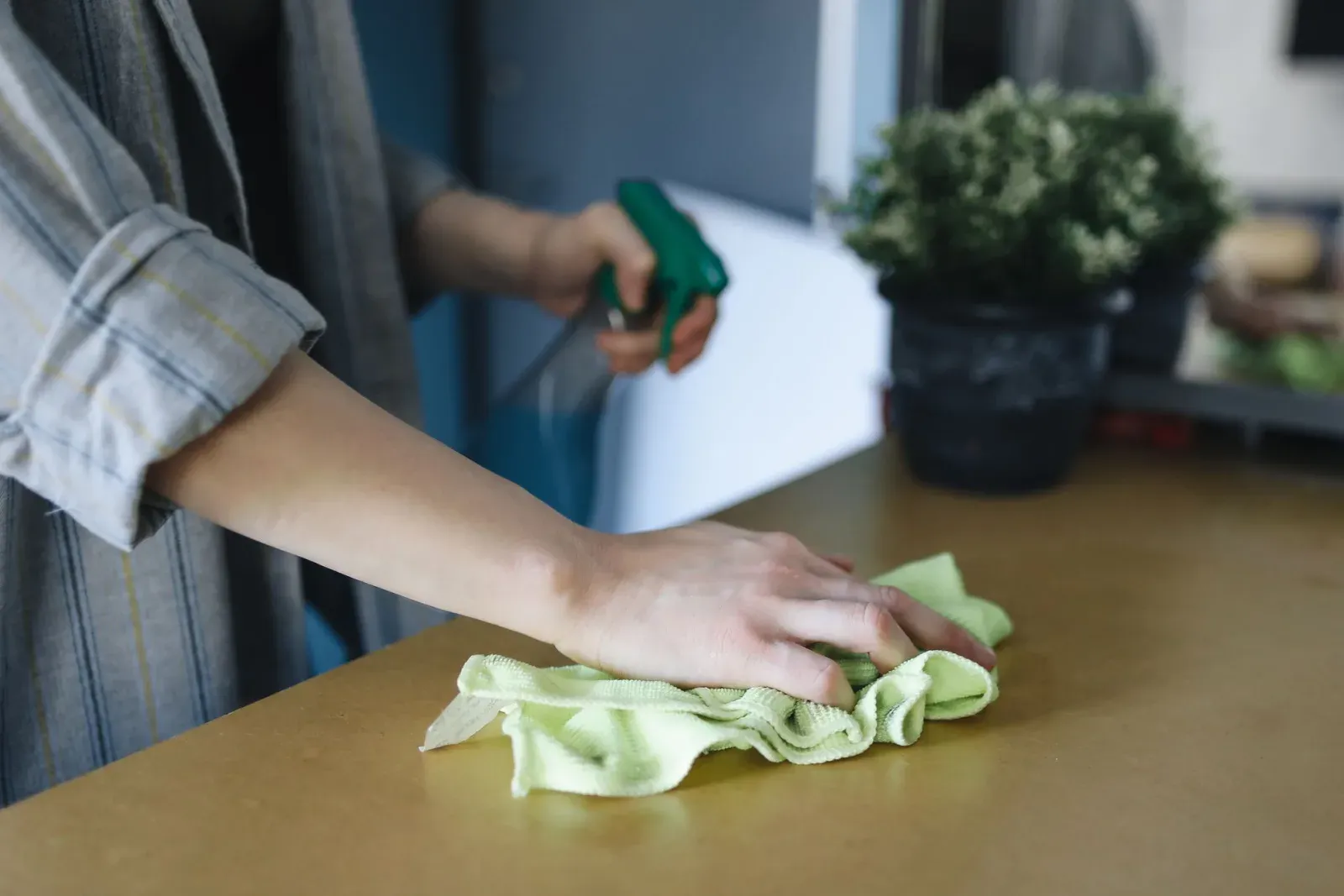 Wiping the table clean after guests